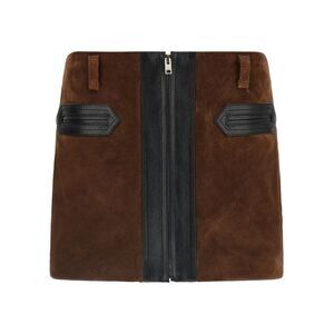 Marni Brown Calfskin Long Women's Skirt